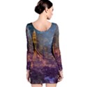 City Lights Skyline Buildings Long Sleeve Velvet Bodycon Dress View2