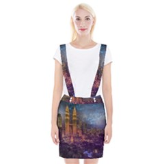 City Lights Skyline Buildings Braces Suspender Skirt by Wegoenart