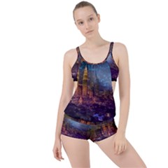 City Lights Skyline Buildings Boyleg Tankini Set  by Wegoenart