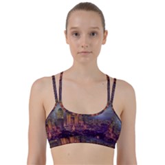 City Lights Skyline Buildings Line Them Up Sports Bra by Wegoenart