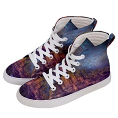 City Lights Skyline Buildings Men s Hi-top Skate Sneakers by Wegoenart