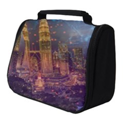 City Lights Skyline Buildings Full Print Travel Pouch (small) by Wegoenart