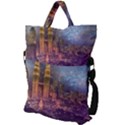 City Lights Skyline Buildings Fold Over Handle Tote Bag View2