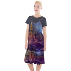 City Lights Skyline Buildings Camis Fishtail Dress by Wegoenart