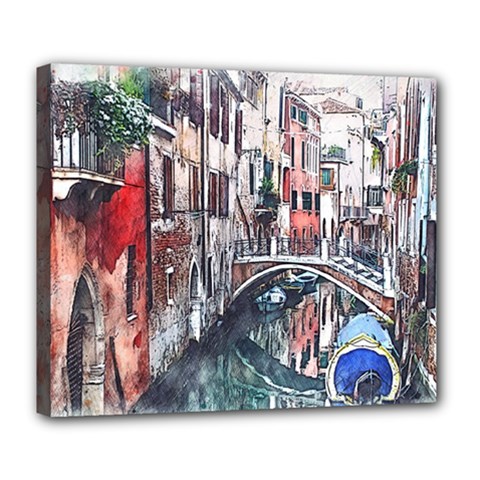 Venice Water Laguna Italy Deluxe Canvas 24  X 20  (stretched) by Wegoenart