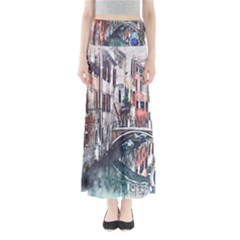 Venice Water Laguna Italy Full Length Maxi Skirt by Wegoenart