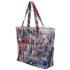 Venice Water Laguna Italy Zip Up Canvas Bag by Wegoenart