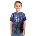 Forest Beeches Way Winter Snow Kids  Sport Mesh Tee View1