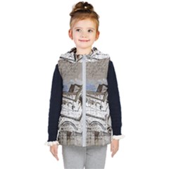 Building Architecture Columns Kids  Hooded Puffer Vest by Wegoenart