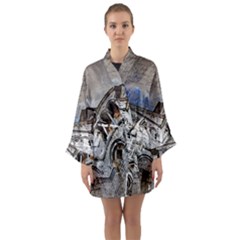 Building Architecture Columns Long Sleeve Kimono Robe by Wegoenart