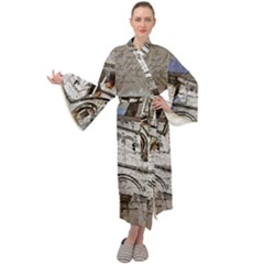 Building Architecture Columns Maxi Tie Front Velour Kimono by Wegoenart