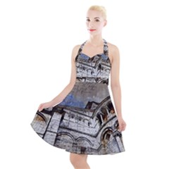 Building Architecture Columns Halter Party Swing Dress  by Wegoenart