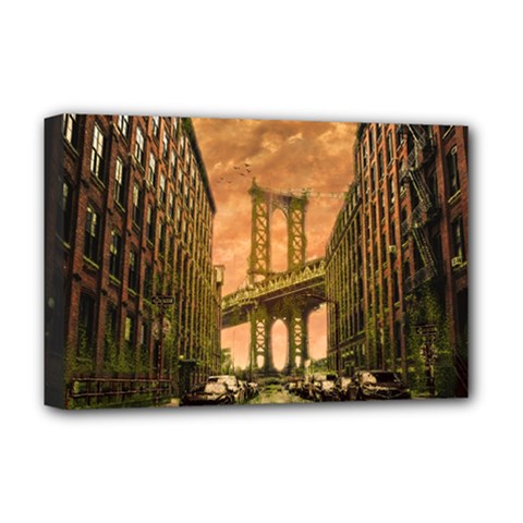 Architecture Buildings City Bridge Deluxe Canvas 18  X 12  (stretched) by Wegoenart