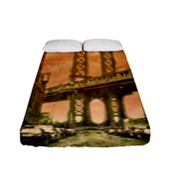 Architecture Buildings City Bridge Fitted Sheet (full/ Double Size) by Wegoenart