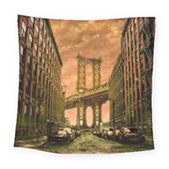 Architecture Buildings City Bridge Square Tapestry (large) by Wegoenart