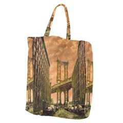 Architecture Buildings City Bridge Giant Grocery Tote by Wegoenart