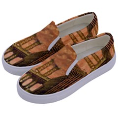 Architecture Buildings City Bridge Kids  Canvas Slip Ons by Wegoenart