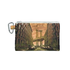 Architecture Buildings City Bridge Canvas Cosmetic Bag (small) by Wegoenart