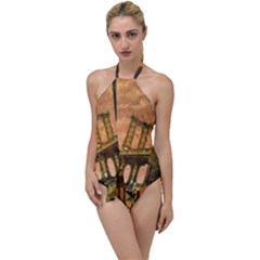 Architecture Buildings City Bridge Go With The Flow One Piece Swimsuit by Wegoenart