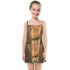 Architecture Buildings City Bridge Kids  Summer Sun Dress by Wegoenart