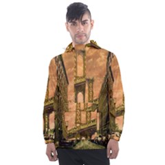 Architecture Buildings City Bridge Men s Front Pocket Pullover Windbreaker by Wegoenart