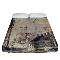 London Westminster Bridge Building Fitted Sheet (king Size) by Wegoenart