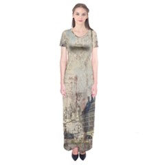 London Westminster Bridge Building Short Sleeve Maxi Dress