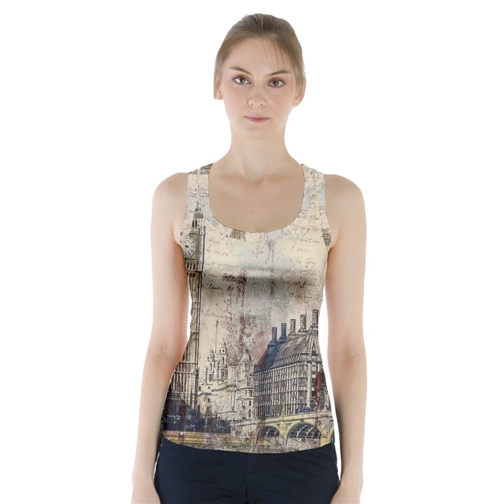 London Westminster Bridge Building Racer Back Sports Top