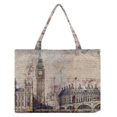 London Westminster Bridge Building Zipper Medium Tote Bag