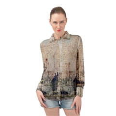 London Westminster Bridge Building Long Sleeve Chiffon Shirt