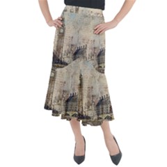 London Westminster Bridge Building Midi Mermaid Skirt by Wegoenart