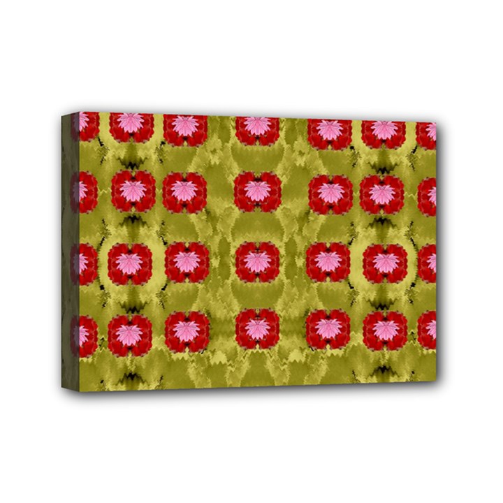 Happy Floral Days In Colors Mini Canvas 7  x 5  (Stretched)