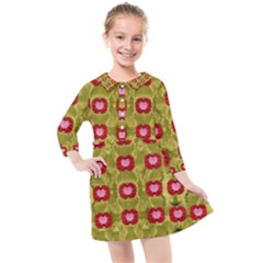 Happy Floral Days In Colors Kids  Quarter Sleeve Shirt Dress by pepitasart