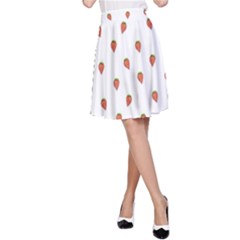 Cartoon Style Strawberry Pattern A-line Skirt by dflcprintsclothing