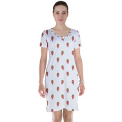 Cartoon Style Strawberry Pattern Short Sleeve Nightdress by dflcprintsclothing