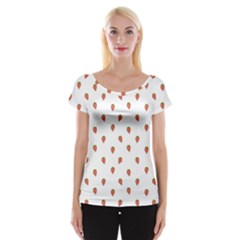 Cartoon Style Strawberry Pattern Cap Sleeve Top by dflcprintsclothing