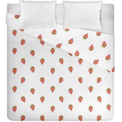 Cartoon Style Strawberry Pattern Duvet Cover Double Side (king Size) by dflcprintsclothing