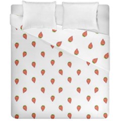 Cartoon Style Strawberry Pattern Duvet Cover Double Side (california King Size) by dflcprintsclothing