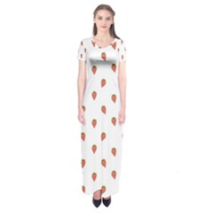 Cartoon Style Strawberry Pattern Short Sleeve Maxi Dress by dflcprintsclothing