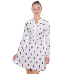 Cartoon Style Strawberry Pattern Long Sleeve Panel Dress by dflcprintsclothing