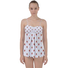 Cartoon Style Strawberry Pattern Babydoll Tankini Set by dflcprintsclothing