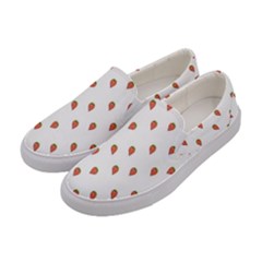 Cartoon Style Strawberry Pattern Women s Canvas Slip Ons by dflcprintsclothing