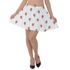 Cartoon Style Strawberry Pattern Velvet Skater Skirt by dflcprintsclothing