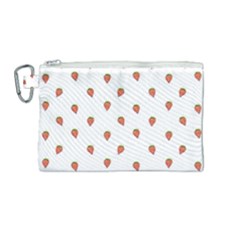 Cartoon Style Strawberry Pattern Canvas Cosmetic Bag (medium)