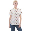 Cartoon Style Strawberry Pattern Women s Short Sleeve Pocket Shirt View1