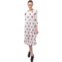 Cartoon Style Strawberry Pattern Ruffle End Midi Chiffon Dress View1