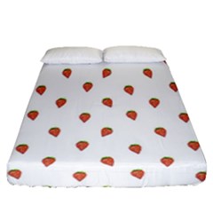 Cartoon Style Strawberry Pattern Fitted Sheet (queen Size) by dflcprintsclothing