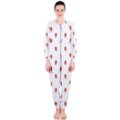 Cartoon Style Strawberry Pattern Onepiece Jumpsuit (ladies) 