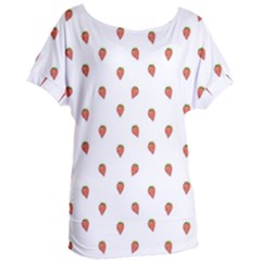 Cartoon Style Strawberry Pattern Women s Oversized Tee by dflcprintsclothing