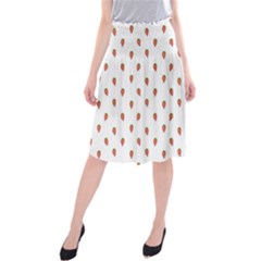 Cartoon Style Strawberry Pattern Midi Beach Skirt by dflcprintsclothing